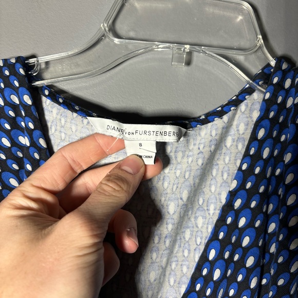 Diane Von Furstenberg Leora Faux Wrap Silk Jersey Sheath Dress Size 8 - Picture 4 of 6